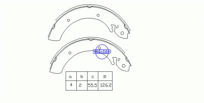 HYUNDAI H100 Sonica Porter Grace Sonata NISSAN Trade SSANGYONG Istana Stavic Kyron Actyon Rexton Sapatas de freio OEM: 58305-44A00 FSB361 FSB533 K1260 GS6181, OK-BS247